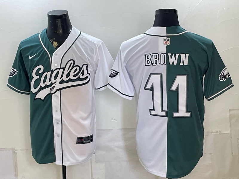 Men 2026 Philadelphia Eagles #11 Brown white Nike Limited NFL Jersey 0812006
